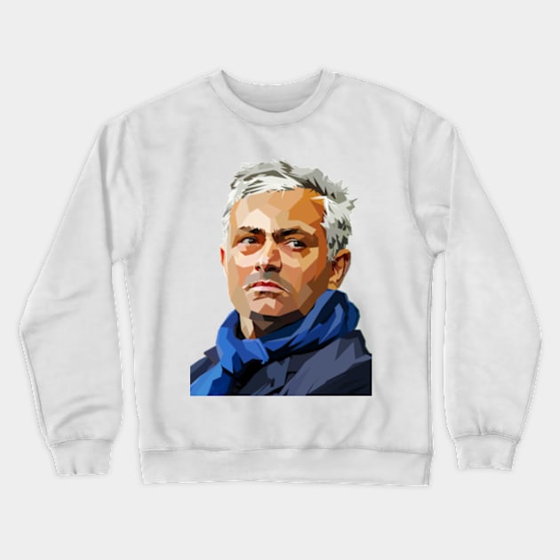 Mourinho Lowpoly Arty Crewneck Sweatshirt by Worldengine